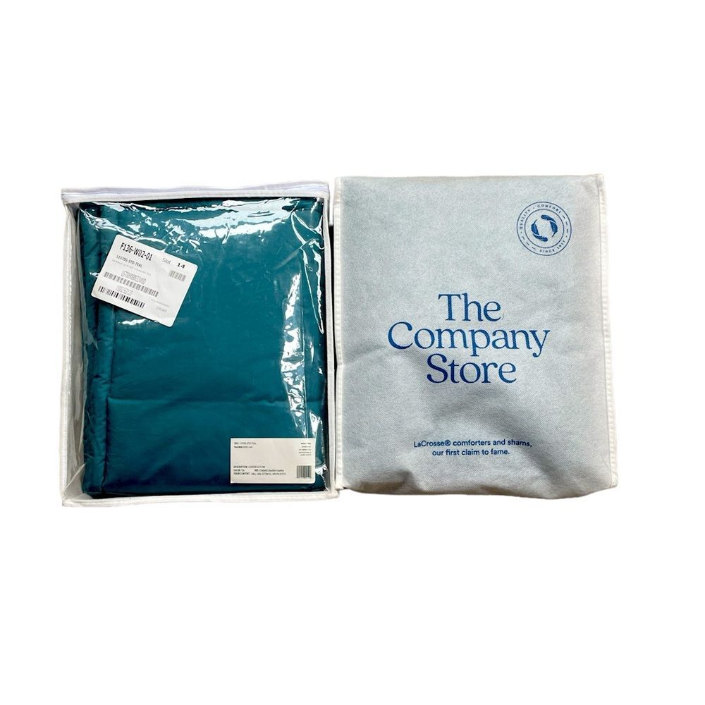 The Company Store LaCrosse Qltd Sham Teal Sz Standard 20"x26" Set Of 2 Cotton